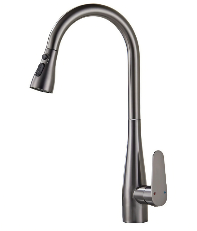 Gunmetal Grey High-Arc Gooseneck Ukuka Vevela ma Ma'alili Fausite Toso Ifo