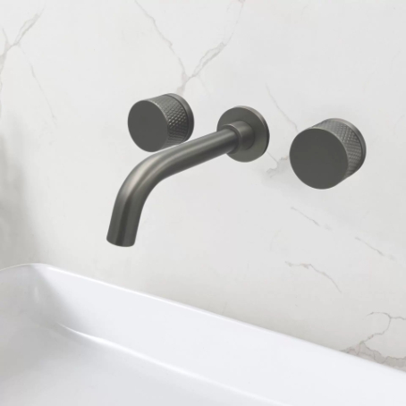 Textured Knob Gun Gray Faucet